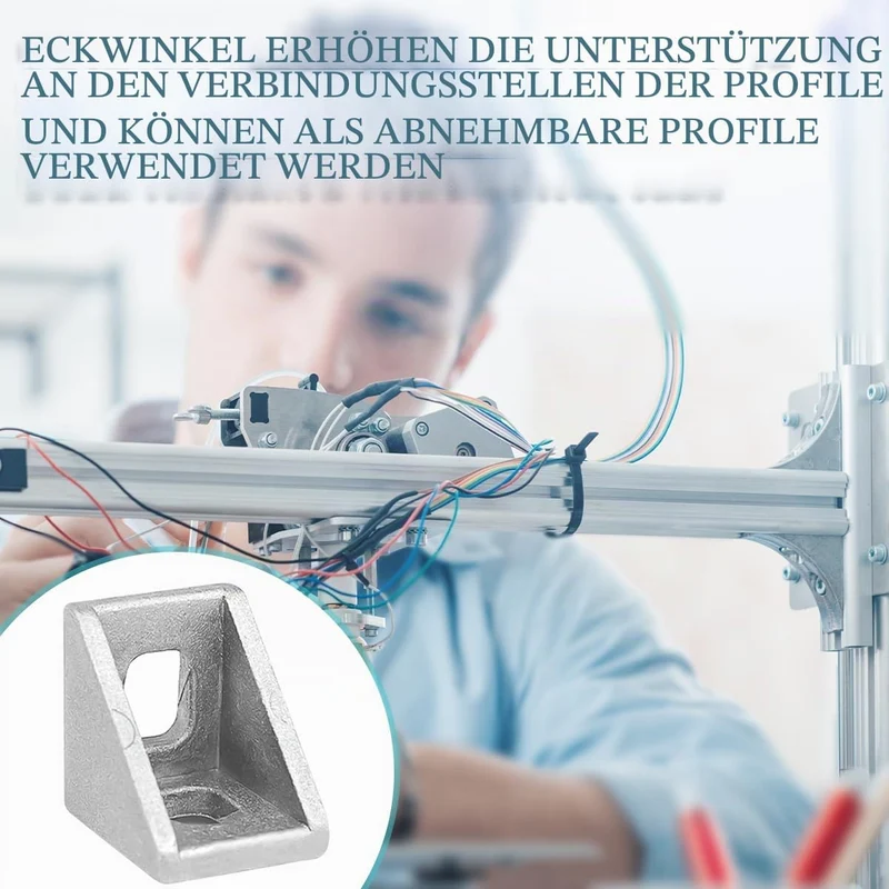 20 Stück Aluprofil 20x20,Winkelverbinder,Aluprofil,Aluwinkel Befestigungsmaterial für Befestigung vo