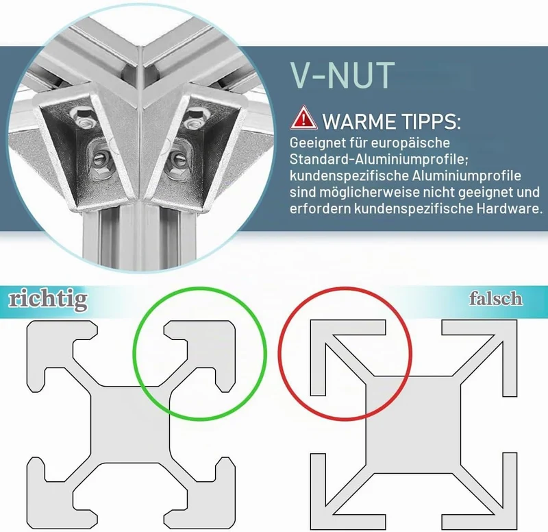 20 Stück Aluprofil 20x20,Winkelverbinder,Aluprofil,Aluwinkel Befestigungsmaterial für Befestigung vo