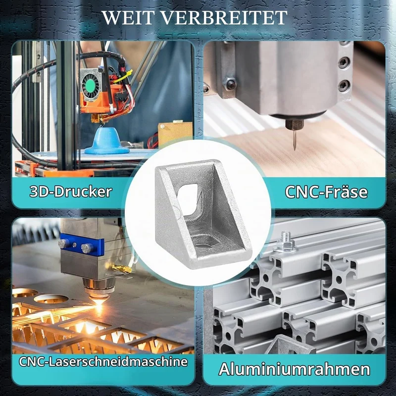 20 Stück Aluprofil 20x20,Winkelverbinder,Aluprofil,Aluwinkel Befestigungsmaterial für Befestigung vo