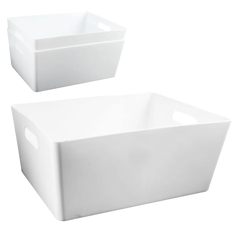 3x Ordnungsboxen - 15cm hoch - WEIss - 35x26x15cm - 11,5 Liter - DINA4 - Ordnungskorb - Schubladenor