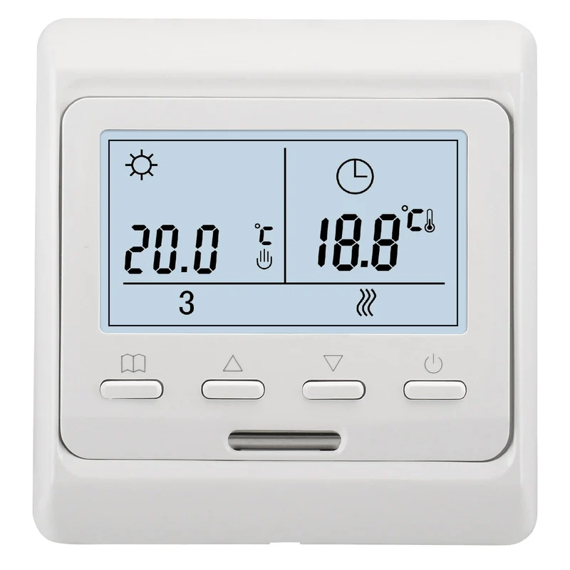 Wengart Innenthermostat WG806,AC230V Wochenprogrammierung,6 Zeiträume,Ausgang 3A,LCD-Digitalanzeige,