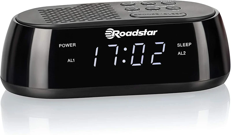 Roadstar CLR-2477 Radiowecker, Digitaler Radio PLL-FM, Zwei Weckzeiten und Schlaf Timer, USB-Anschlu