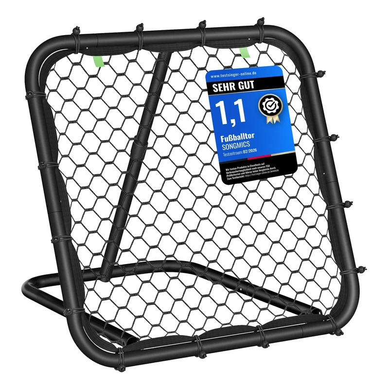 SONGMICS Rebounder für Fussball, Fussballtor Kinder, tragbar, Fussball-Rebounder, Fussballtor mit St