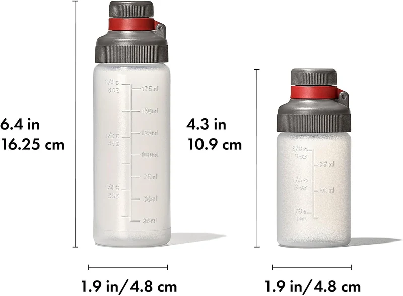 OXO Auslaufsicheres Quetschflaschen-Set, 3, 170 ml, Quetschflaschen-Set