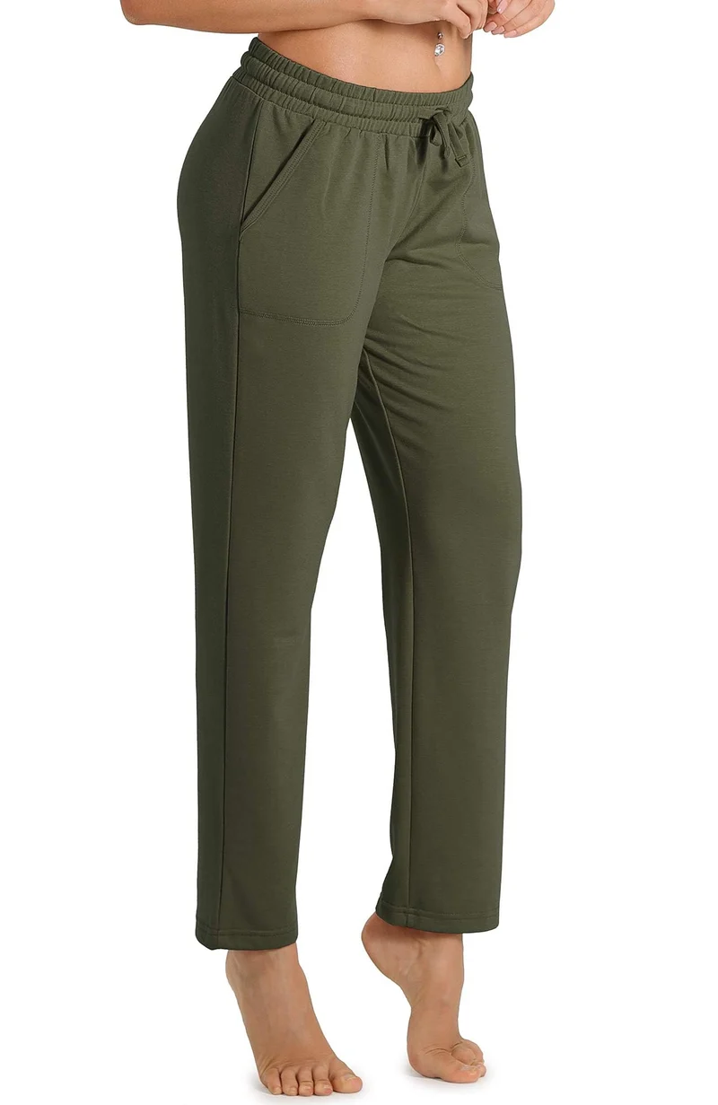 icyzone Damen Jogginghose Sweathose Lang Sporthose Freizeithose geradem Bein Hose mit Tunnelzug S Ar