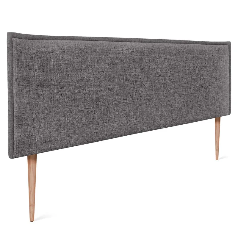 DHOME Kopfteil aus natürlichem Leinen einfarbig mit Paspelierung für Bett Schlafzimmer modernes Top