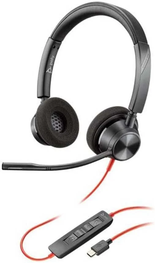 Plantronics–Blackwire 3320 USB-C (Poly) – kabelgebundenes Zwei-Ohr Headset (Stereo) mit Mikrofonarm