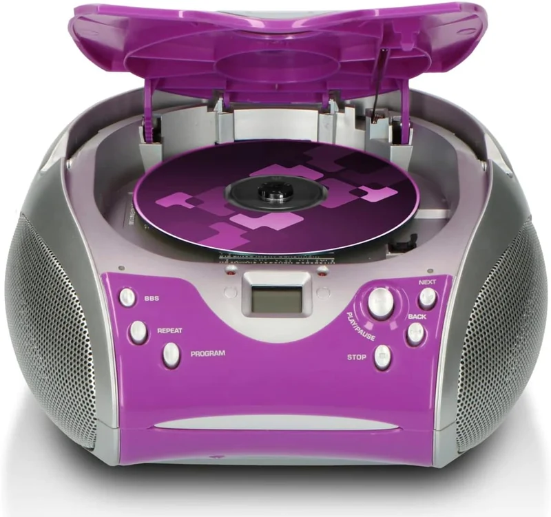 Lenco SCD24 - CD-Player für Kinder - CD-Radio - Stereoanlage - Boombox - UKW Radiotuner - Titel Spei