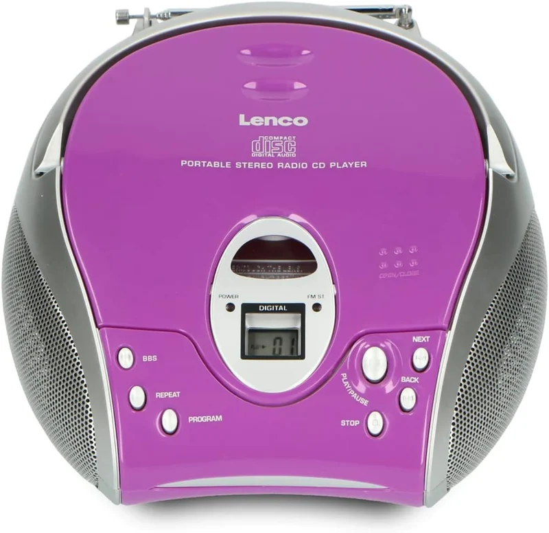 Lenco SCD24 - CD-Player für Kinder - CD-Radio - Stereoanlage - Boombox - UKW Radiotuner - Titel Spei