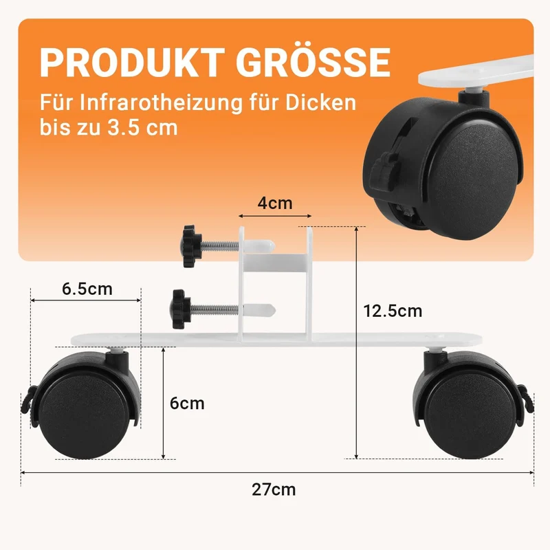Izrielar 2x Standfüsse für Infrarotheizungen,Stabiler Metall Standfuss Infrarotheizung für Heizplatt