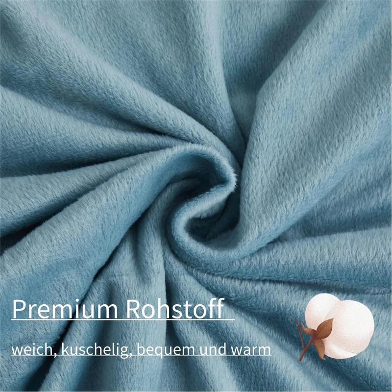 Boqingzhu Flauschige Plüsch Spannbettlaken 140x200cm Blau Hellblau Winter Warm Flanell Fleece Biber