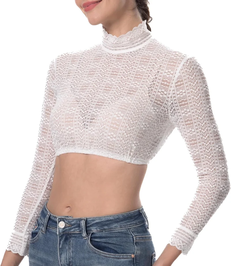 Kelliar Dirndlbluse Damen Trachtenbluse Creme Dirndl Bluse für Bavarian Oktoberfest 38 Creme-57, 38
