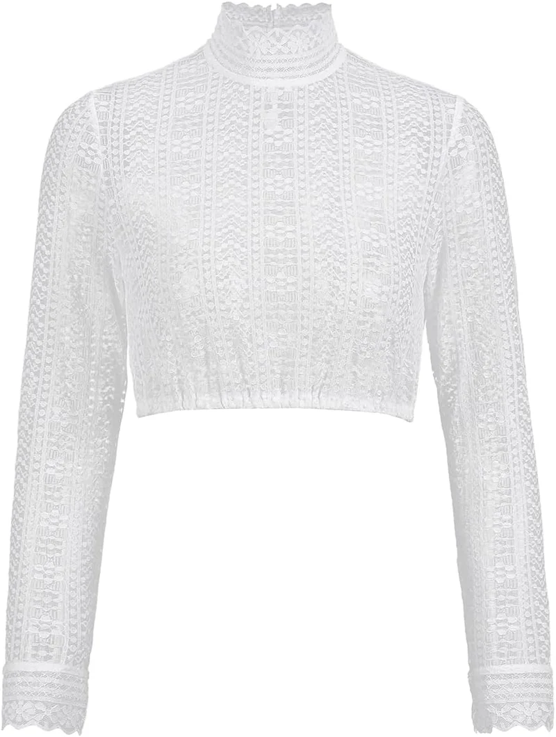 Kelliar Dirndlbluse Damen Trachtenbluse Creme Dirndl Bluse für Bavarian Oktoberfest 38 Creme-57, 38