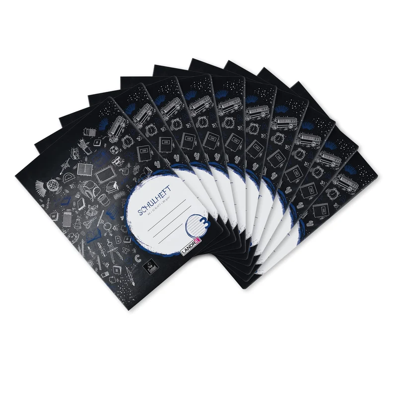 Landré Schulheft A4, 32 Blatt, Lineatur 3, liniert, 10 Stück, Lineatur 3