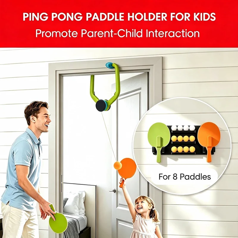 Onemacc Tischtennis-Halter, Wandhalterung, Tischtennis-Paddelhalter, Tischtennis-Aufbewahrung, Wandr