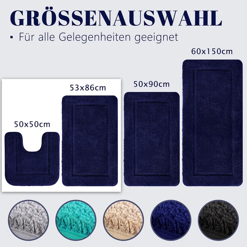 SOANNY Badematte 2er Set, weiche rutschfeste Mikrofaser mit hoher Dichte wasserabsorbierend Badezimm