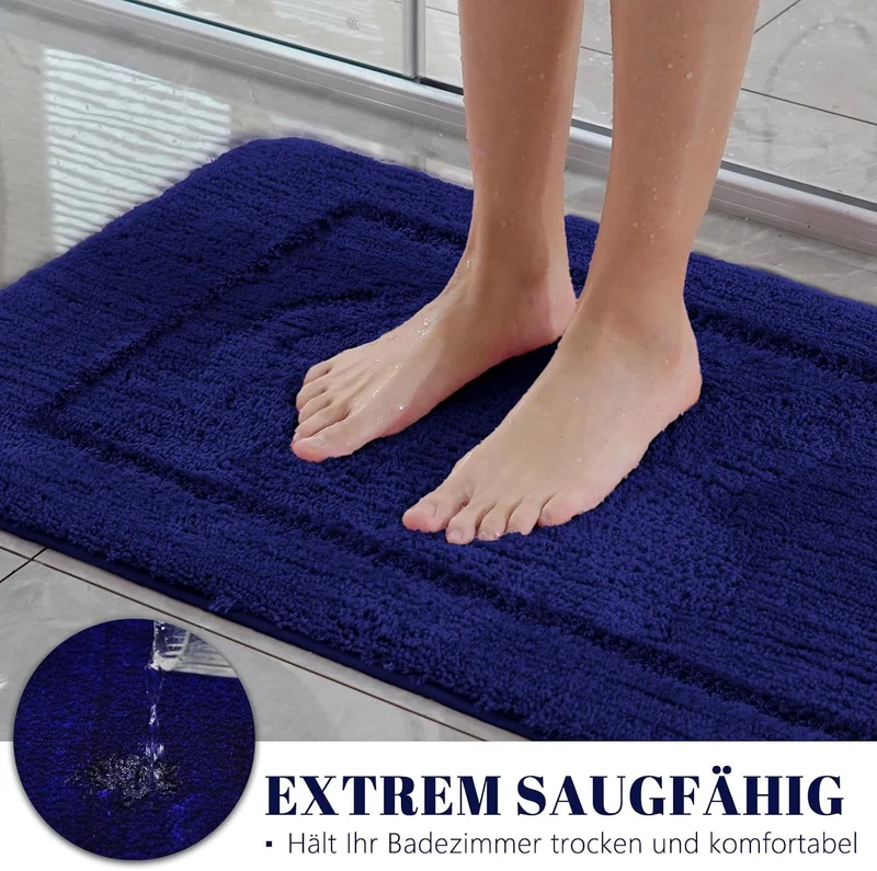 SOANNY Badematte 2er Set, weiche rutschfeste Mikrofaser mit hoher Dichte wasserabsorbierend Badezimm