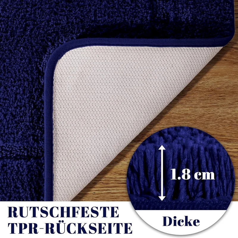 SOANNY Badematte 2er Set, weiche rutschfeste Mikrofaser mit hoher Dichte wasserabsorbierend Badezimm