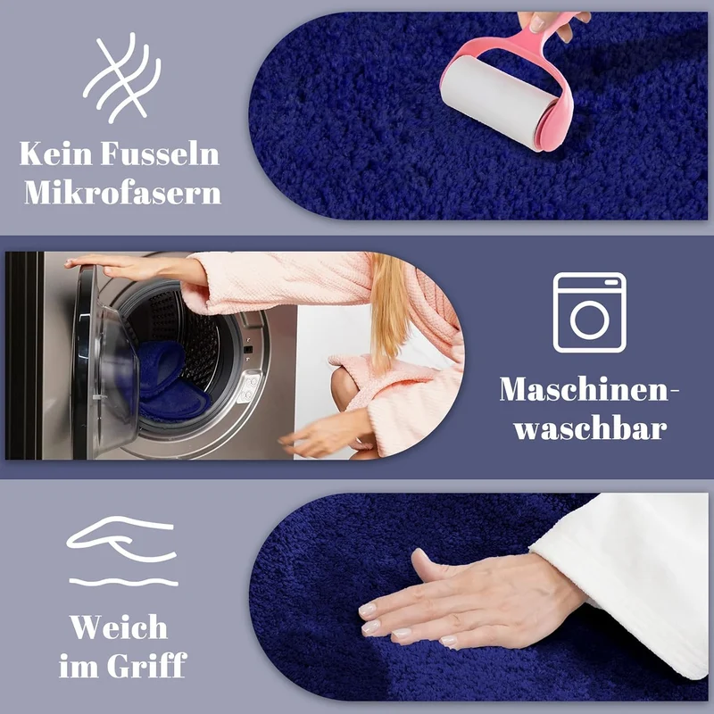 SOANNY Badematte 2er Set, weiche rutschfeste Mikrofaser mit hoher Dichte wasserabsorbierend Badezimm