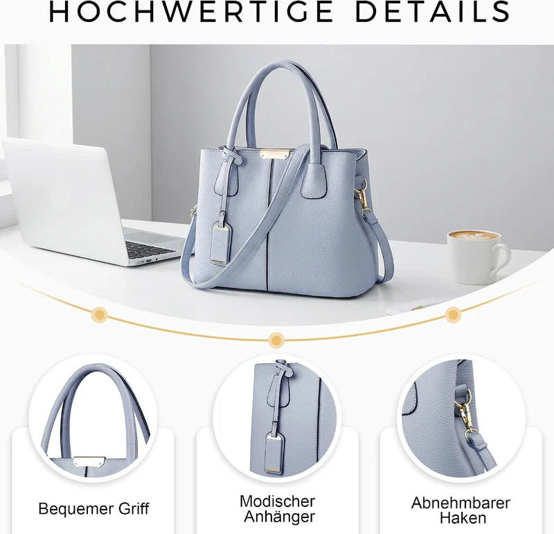 VARLIVOO Elegant Damen Handtasche Schultertasche Frauen Umhängetasche Taschen Shopper Wasserdicht PU