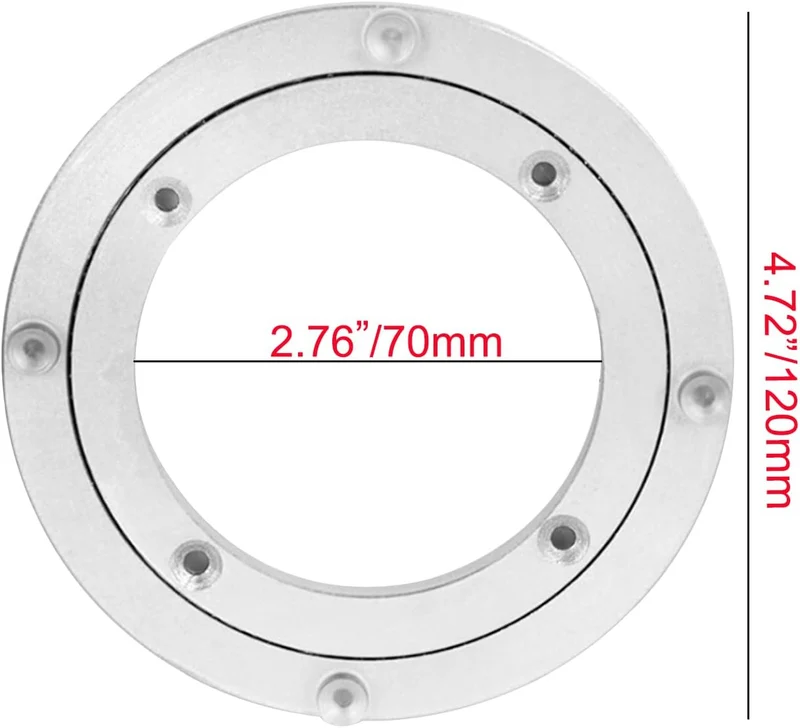 Robuster Drehteller aus Aluminiumlegierung, drehbares Kugellager, runder Esstisch, Glatte Drehplatte