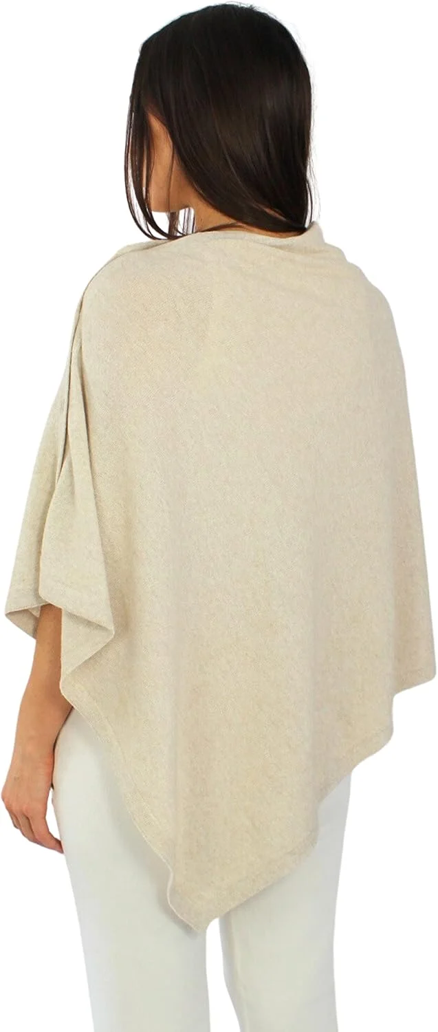 Win's Damen Poncho aus Kaschmirgemisch - Made in Italy Einheitsgrösse beige, Einheitsgrösse beige