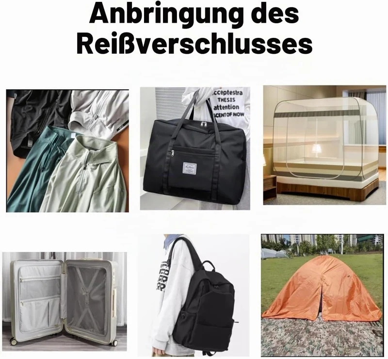 Amykite Endlosreissverschluss mit Zipper schwarz,10mm 10m Reissverschluss Meterware mit 20 Metall Sc