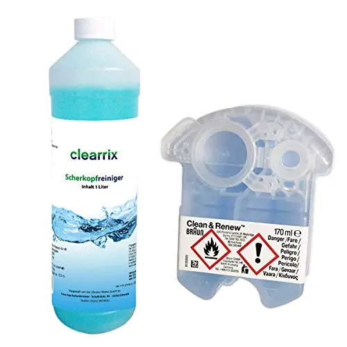 Scherkopfreiniger inkl Braun Clean & Renew CCR Reinigunskartusche Nachfüllflüssigkeit für Reinigungs