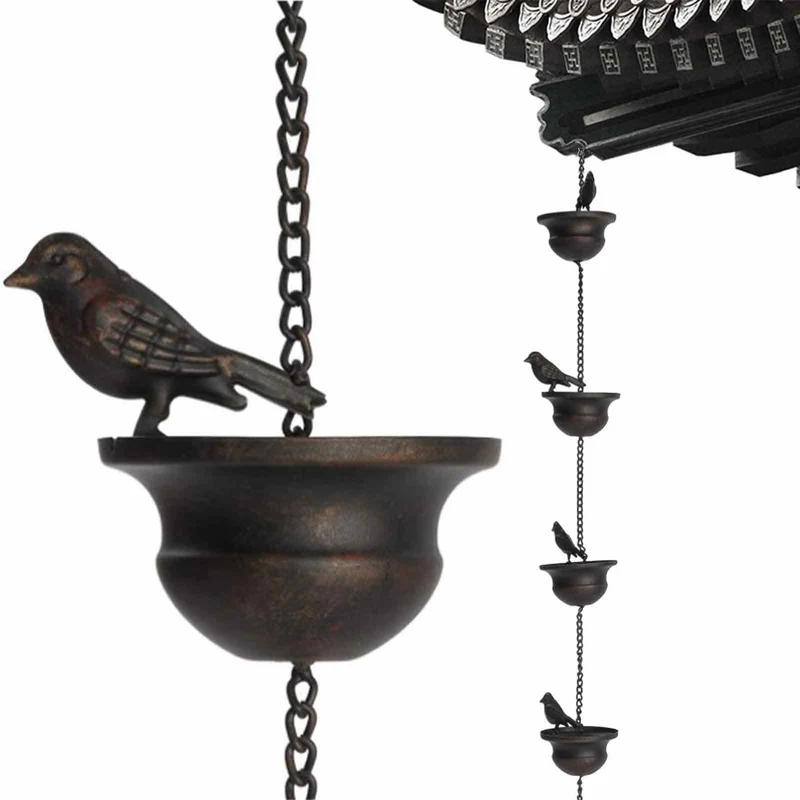 Regenketten Für Draussen,Regenkette Vögel 2.4m,Regenkette Dachrinne,Regenkette Ablaufkette,Regenkett