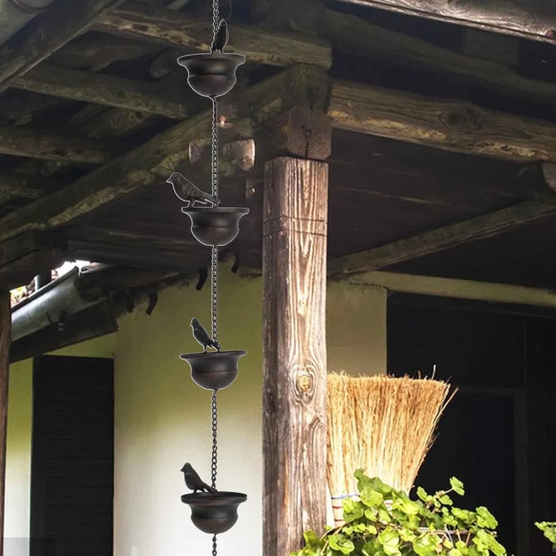 Regenketten Für Draussen,Regenkette Vögel 2.4m,Regenkette Dachrinne,Regenkette Ablaufkette,Regenkett