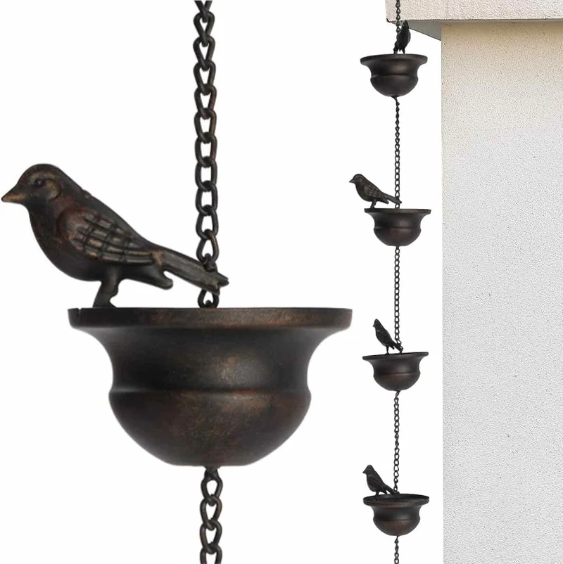 Regenketten Für Draussen,Regenkette Vögel 2.4m,Regenkette Dachrinne,Regenkette Ablaufkette,Regenkett