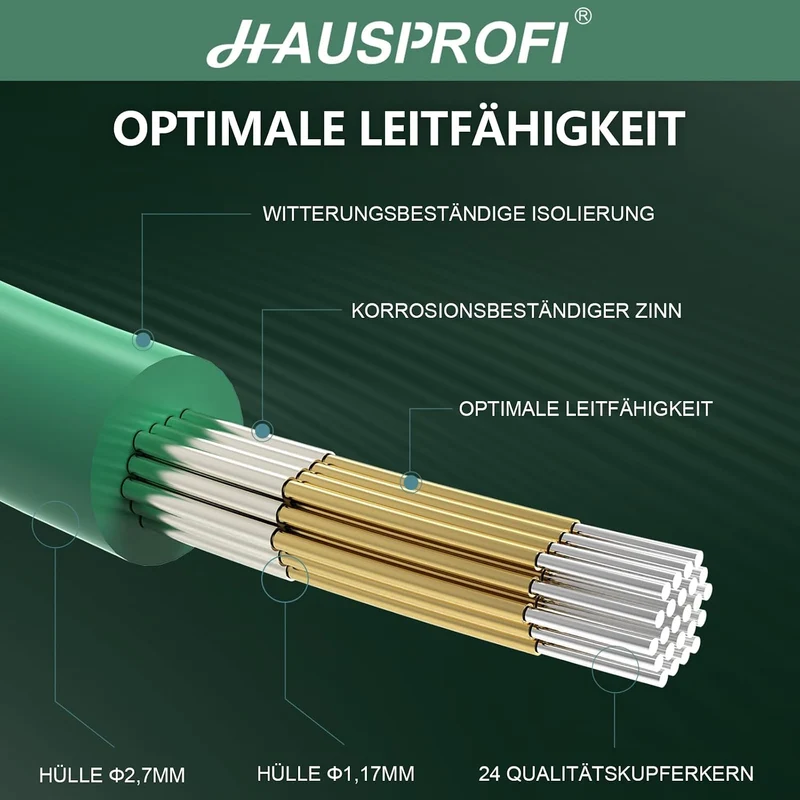 100M Universal Begrenzungskabel für Mähroboter + 300 Erdspiess + 10 Klemmenblöcke, HAUSPROFI Begrenz