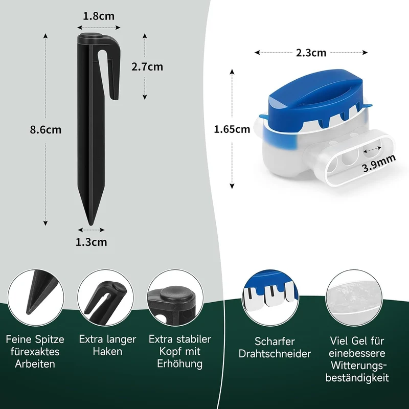 100M Universal Begrenzungskabel für Mähroboter + 300 Erdspiess + 10 Klemmenblöcke, HAUSPROFI Begrenz