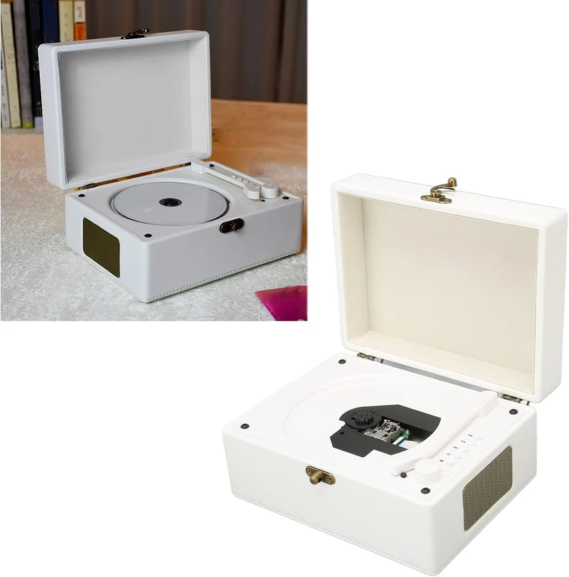 Tragbarer CD-Player mit Bluetooth, 3600 MAh Wiederaufladbarer Klassischer Musik-Player mit Zwei Laut