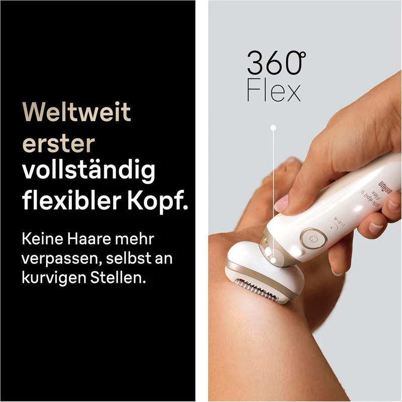 Braun Silk-épil 9 Flex, Epilierer Damen / Haarentferner für langanhaltende Haarentfernung, Mini-Rasi