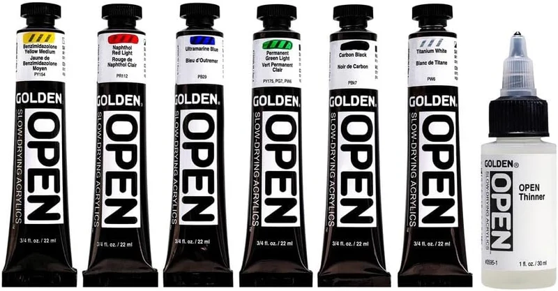Golden Artist Colors, Offenes langsam trocknendes Acryl, 6-farbiges Intro-Set