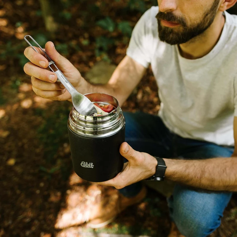 Esbit Thermobehälter Classic für Speisen - Warmhaltebehälter 500 ml in Schwarz - aus Edelstahl für w