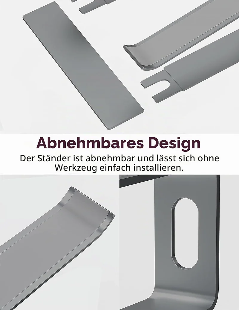 ALASHI Laptop-Ständer für Schreibtisch, Aluminium-Computer-Erhöhung, ergonomischer Notebook-Halter,