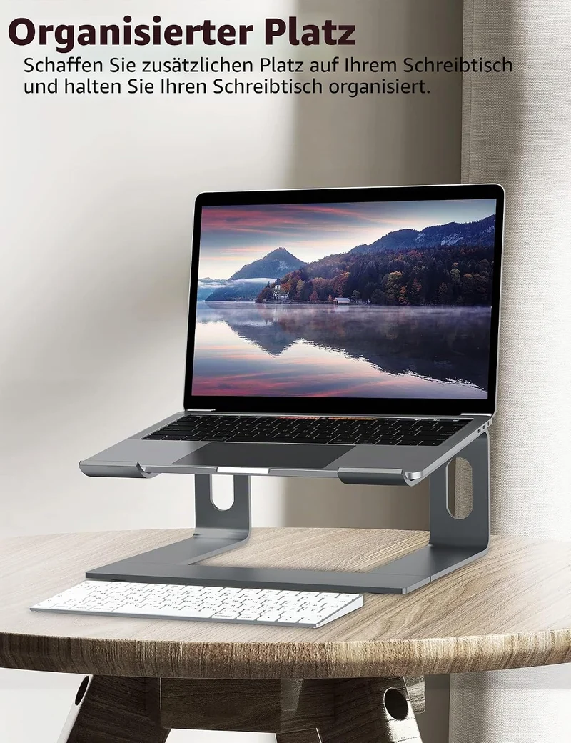 ALASHI Laptop-Ständer für Schreibtisch, Aluminium-Computer-Erhöhung, ergonomischer Notebook-Halter,