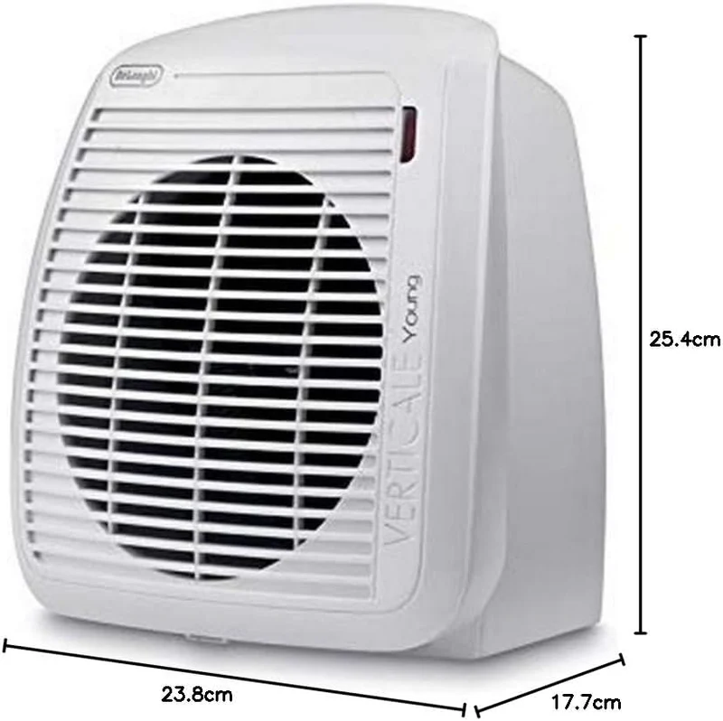 De'Longhi Verticale Young HVY1020 WH Heizlüfter, Anti-Frost-Funktion, Sicherheitsthermostat, IP21-Tr