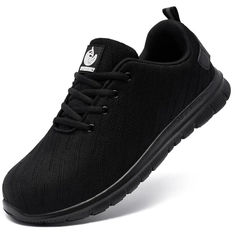 DYKHMILY Sicherheitsschuhe Damen Herren Pannensichere Arbeitsschuhe Leichte Stahlkappenschuhe Sportl