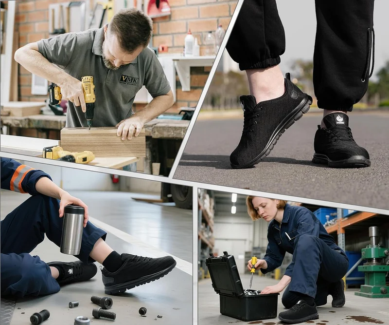 DYKHMILY Sicherheitsschuhe Damen Herren Pannensichere Arbeitsschuhe Leichte Stahlkappenschuhe Sportl