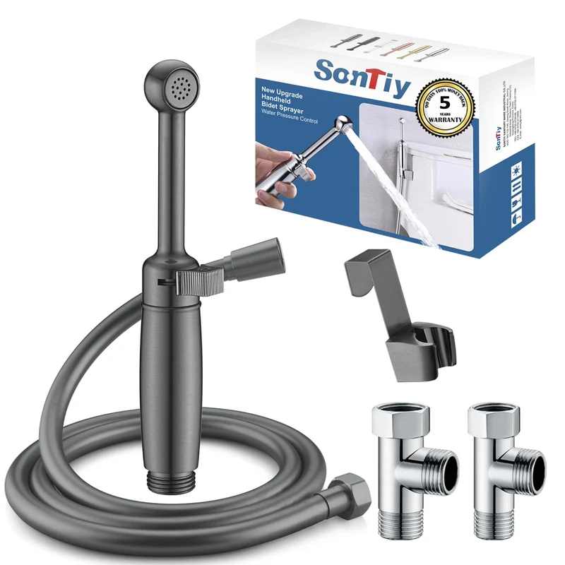 Bidet Handbrause Set SonTiy Toilette Bad Bidet Aufsatz Waschen Duschkopf mit Einstellbarem Druck &Ha
