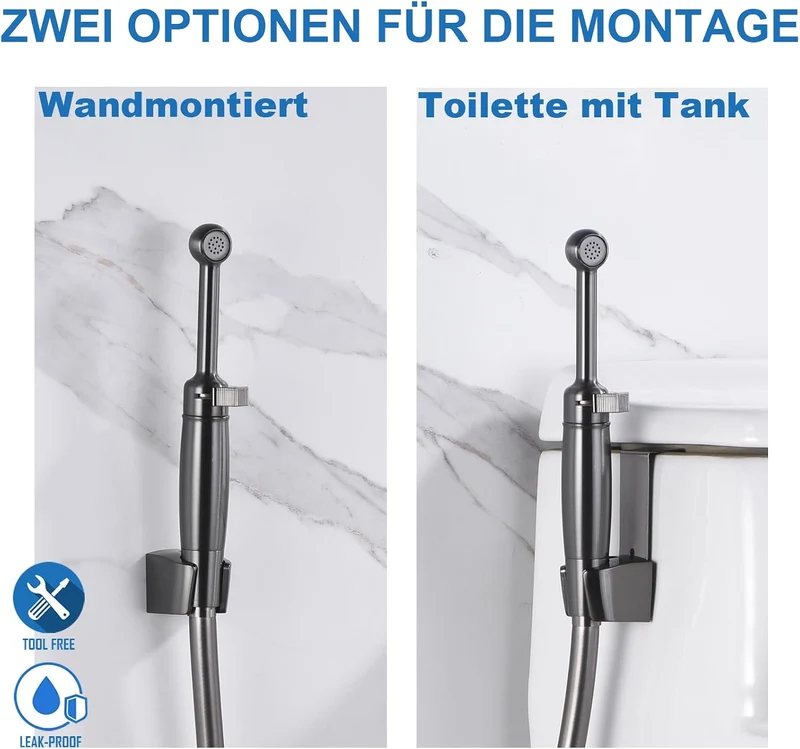 Bidet Handbrause Set SonTiy Toilette Bad Bidet Aufsatz Waschen Duschkopf mit Einstellbarem Druck &Ha