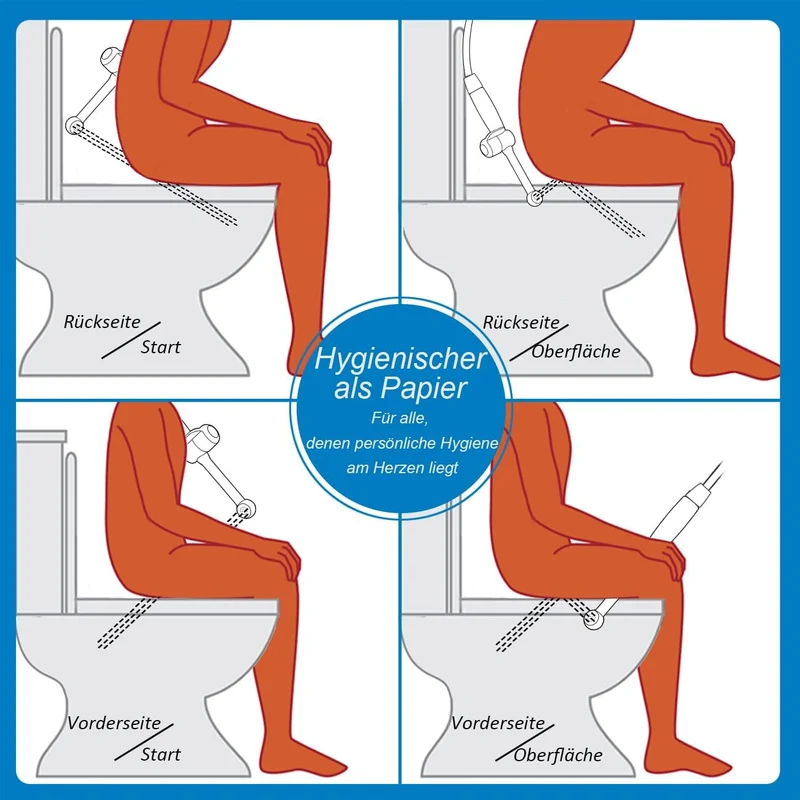 Bidet Handbrause Set SonTiy Toilette Bad Bidet Aufsatz Waschen Duschkopf mit Einstellbarem Druck &Ha