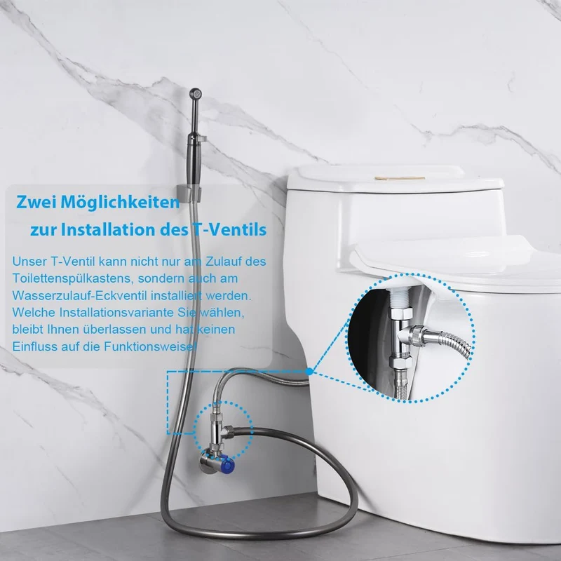 Bidet Handbrause Set SonTiy Toilette Bad Bidet Aufsatz Waschen Duschkopf mit Einstellbarem Druck &Ha