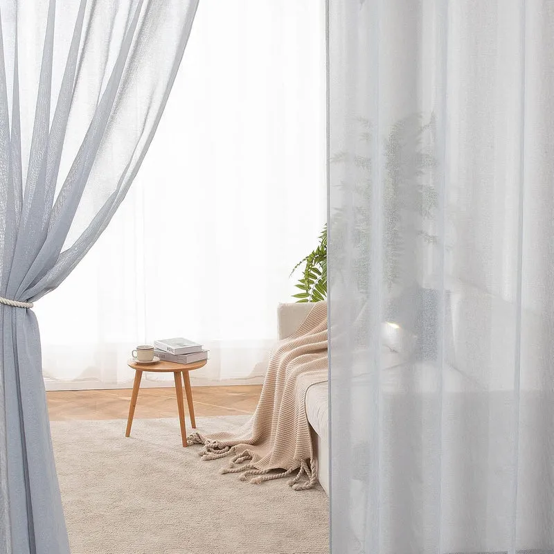 MIULEE Sheer Voile Vorhang Weihnachtsdeko mit Ösen Transparente Optik Gardine Ösenvorhang Ösenschal