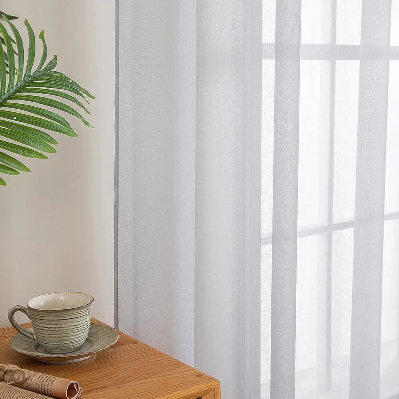 MIULEE Sheer Voile Vorhang Weihnachtsdeko mit Ösen Transparente Optik Gardine Ösenvorhang Ösenschal