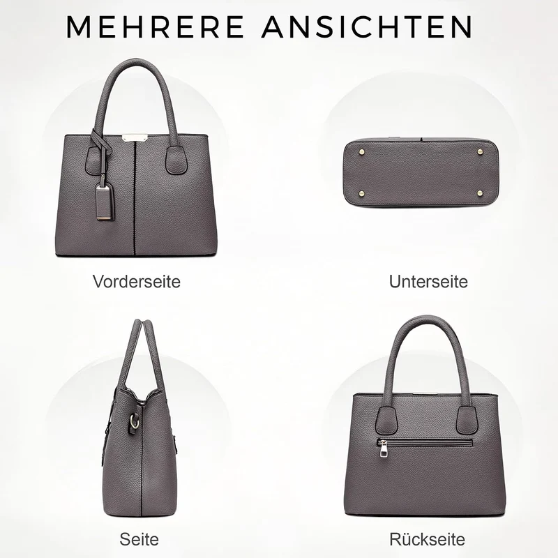 VARLIVOO Elegant Damen Handtasche Schultertasche Frauen Umhängetasche Taschen Shopper Wasserdicht PU