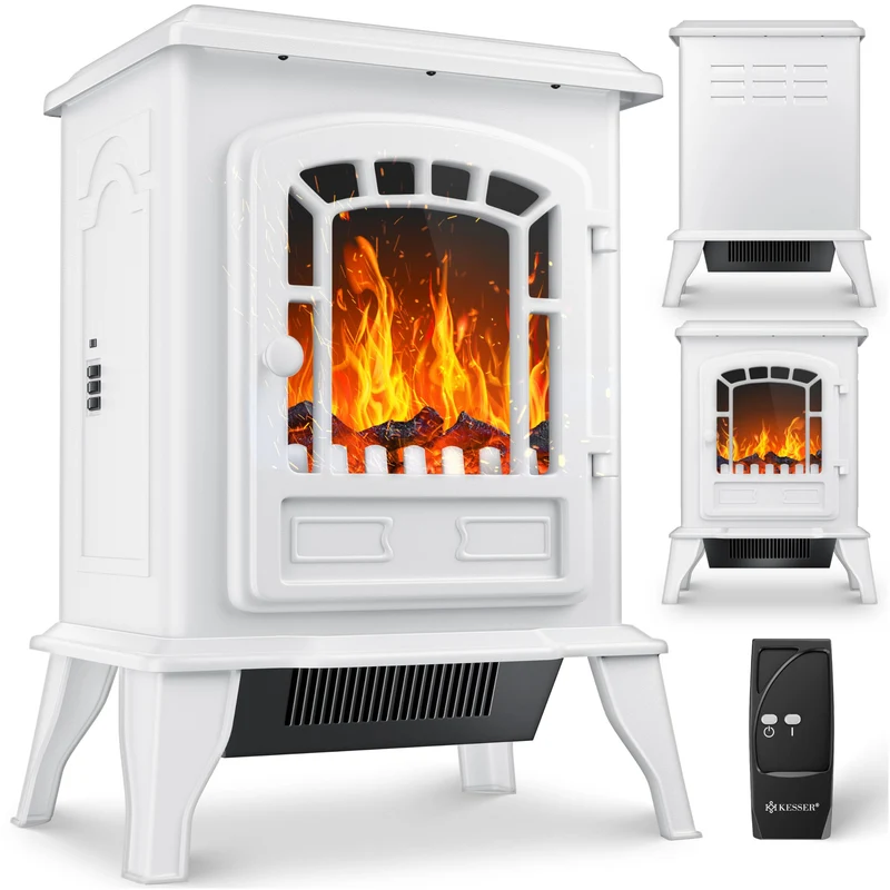 KESSER® Elektrokamin mit Heizlüfter & Fernbedienung 2000W Elektro Kamin Elektrischer Heizung LED Kam